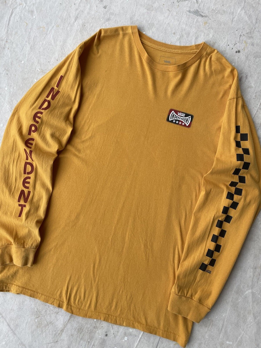 Vans X Independent Long Sleeve T Shirt Sunflower Gold Mens