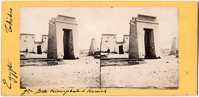 Ägypten.Egypt.Triumphales Tor nach Karnak.Ruine Theben.Stereoview.Stereo Photo.1860