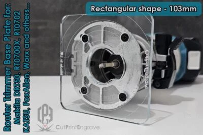 CUTPRINTENGRAVE Rectangular Router Base Plate For Makita DRT50 RT0700X RT0702 KATSU 103x103mm