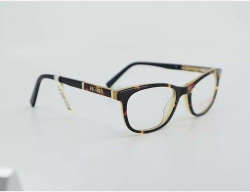 Womens Flower 6003 MAGGIE Tortoise Full Rim Rectangle Eyeglasses 50-19-140 - Picture 4 of 8