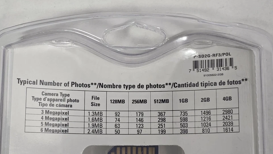 Polaroid PNY 2.0 GB SD Memory Card Digital Devices NEW SEALED PACKAGE! - Image 3 of 3