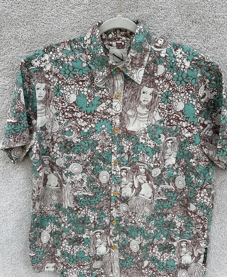 Camisa De Colección Lost Enterprises 91 93 Mayhem Para Hombre Grande Hula Girl Hawaiana Abotonada Foto 4 de 4