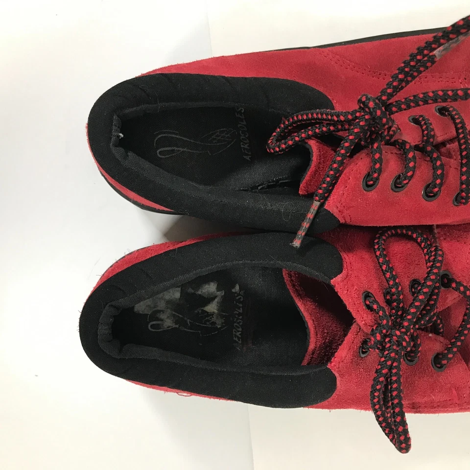 Zapatos con cordones de gamuza rojos y negros Aerosoles Oxford Files para mujer EE. UU. 10B (9) UK8 EU41 Foto 4 de 4