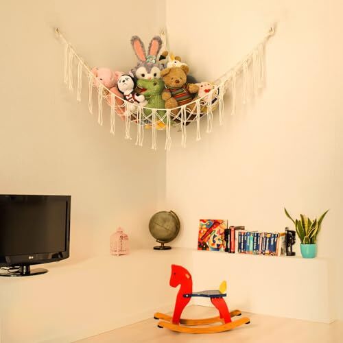 置物 hamham2L Boho Stuffed Animals Net or Hammock Large55 Toy Hammock