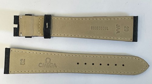 OMEGA 98000026 Two-Piece Strap Wristwatch Band 20mm Long- Black - Picture 2 of 2