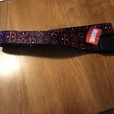 Marvel Comic Belt Adjust Web Deadpool Splatter Logo Buckle Down 46  Long E29