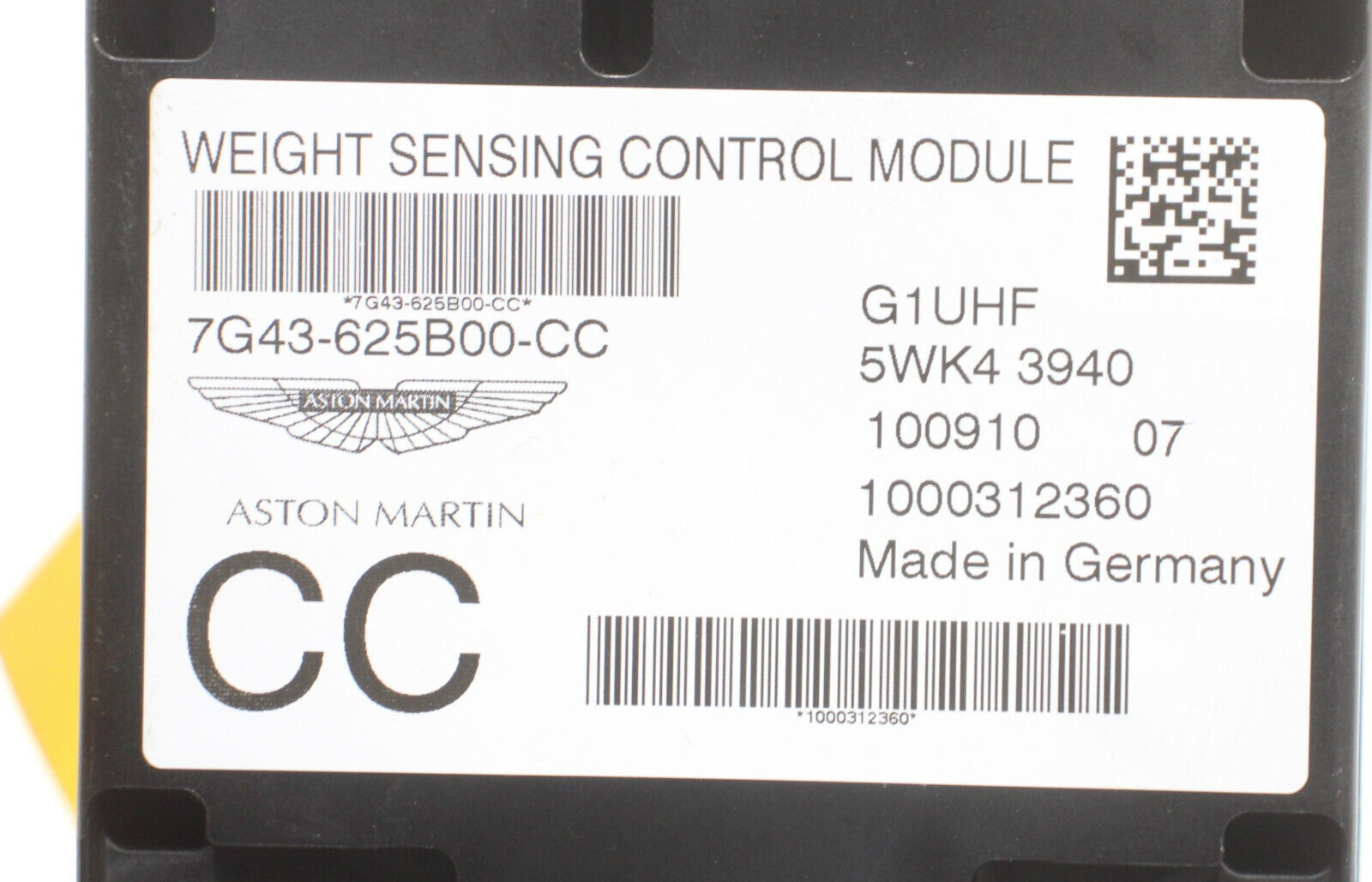 10-13 ASTON MARTIN RAPIDE FRONT RIGHT RESTRAIN DIAGNOSTIC SEAT WEIGHT MODULE OEM