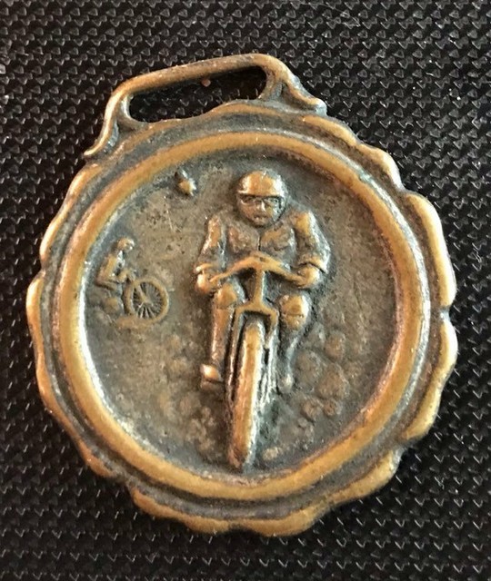 Vintage Stamped Brass Motorcycle Watch Fob eBay