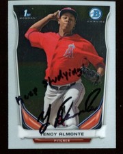 CALIFORNIA ANGELS  mlb YENCY ALMONTE words to kids SIGNED autograph 2363