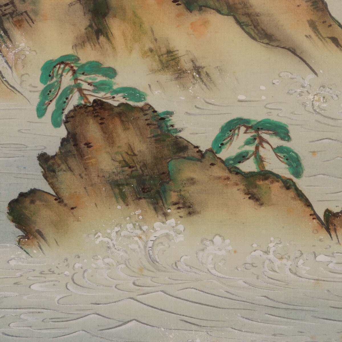 JAPANESE PAINTING HANGING SCROLL OLD JAPAN SUNRISE Landscape
