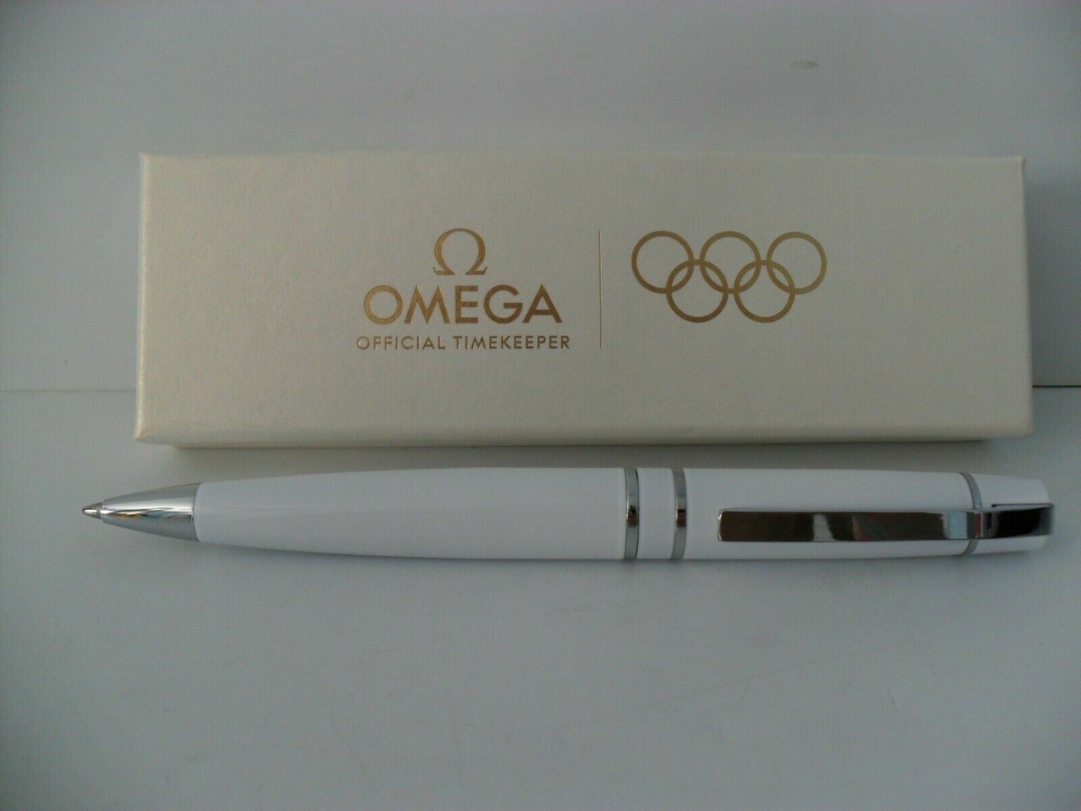 Omega Watch Parts Pen on Black Carbon Fiber on our Gold  Omega collectible Olympics 2016 pen display picture 1