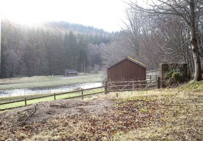 Foto 6x4 Angeln Bothy in Slewdrum Waldbrücke von Canny über den Fluss c2009