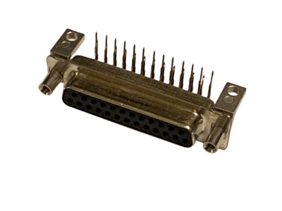 D-sub 25 Pin 2 Line Right Angle PCB Mounting Type Female 25 POS Connector Socket