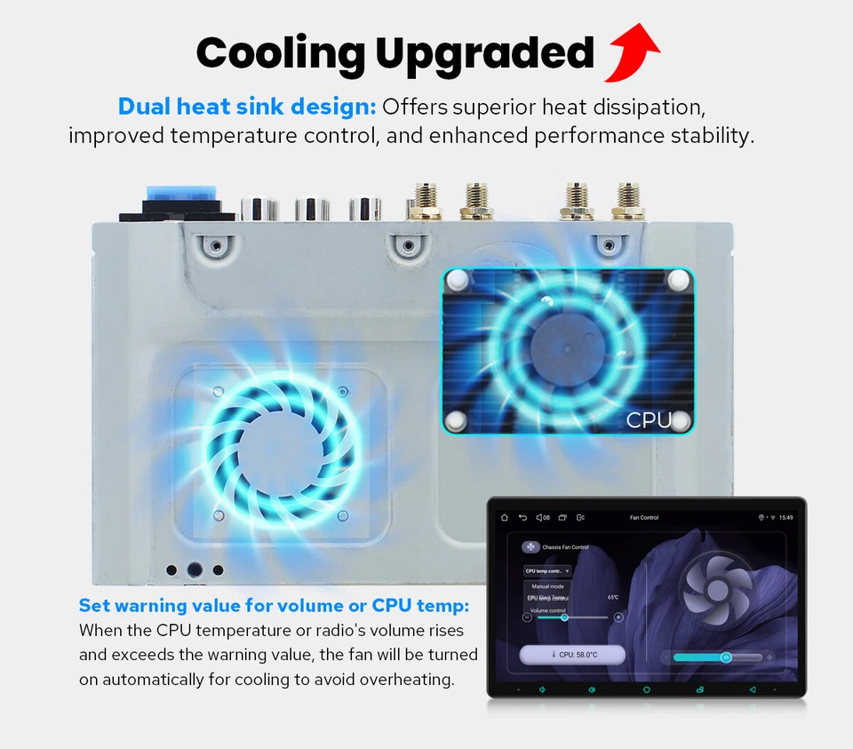 JOYING 15.1 Inch Single Din Vertical Touchcreen Universal Android 13 Car Stereo  Foto 4 de 4