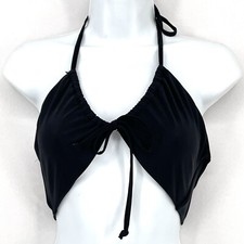 Nasty Gal Solid Black Swimsuit Convertible Bikini Top Size 8 Halter Tube