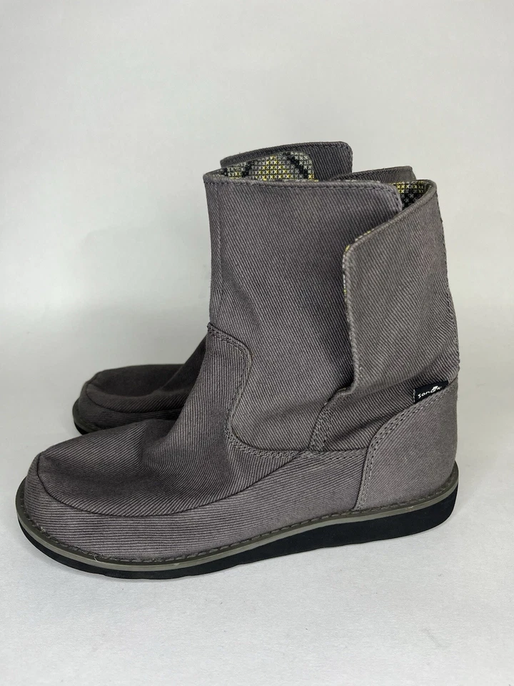 Sanuk Botines Mujer Talla 37 EE. UU. 6 Gris Textil Botines Pull On Foto 4 de 4