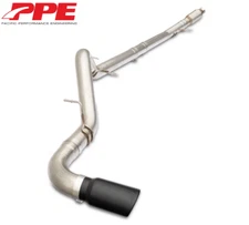 PPE Raw Single Exit Cat-Back Exhaust Kit w/ Black Tip For 20-22 GM 3.0L Duramax