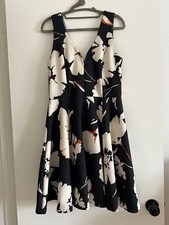 MAEVE Amory Dress Black Motif Sz 8 Anthropologie Floral Fit & Flare OOP EUC