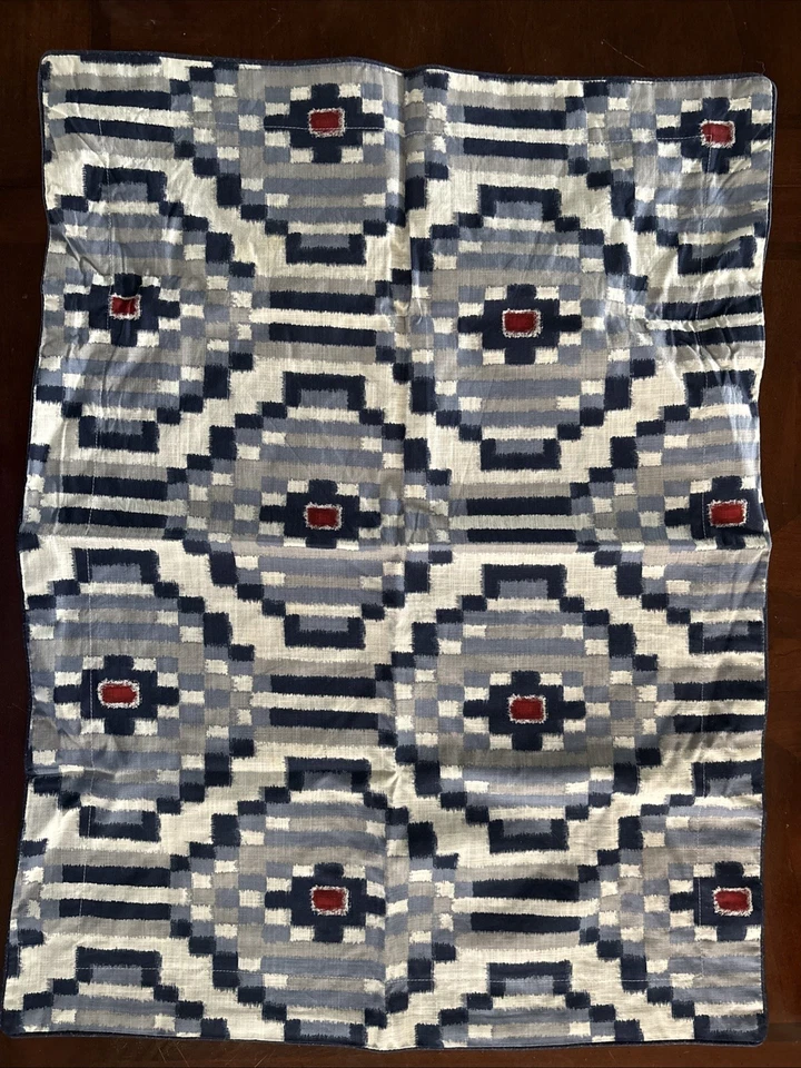 Tommy Hilfiger Standard Sham 20x30 Geométrico Azul Blanco Rojo 100% Algodón Foto 2 de 4