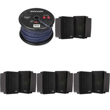 Kicker (4 Pair ) KB6B 2-Way Full Range Indoor Outdoor Speakers (Pair) Weather...
