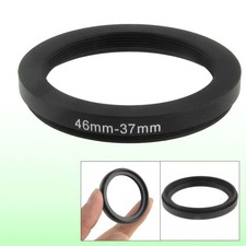 Metal Step-Down Ring 46 mm-37 mm Camera Lens Filter Adapter Ring 1pc Black