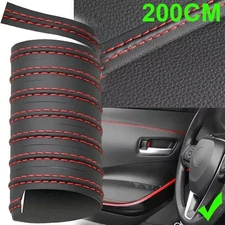 2M PU Leather Car Dashboard Decor Line Strip Sticker Molding Trim Accessories