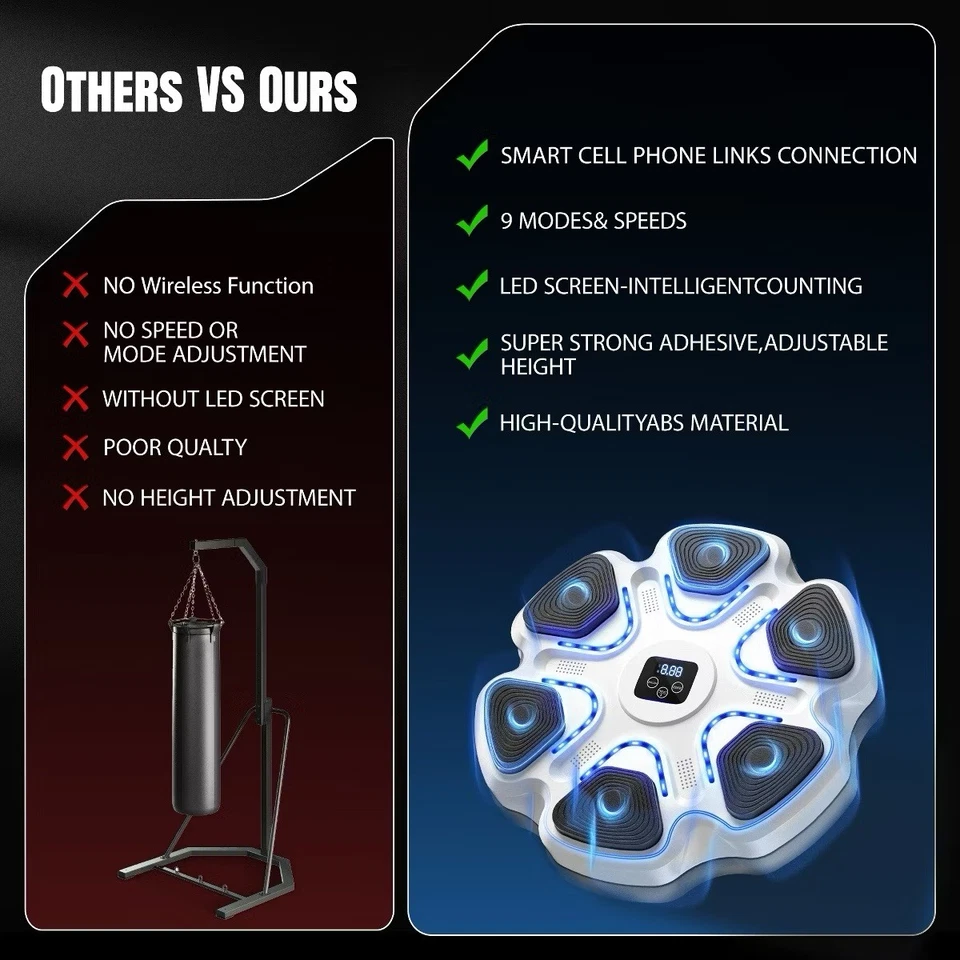 **VIRAL** Máquina de boxeo de música inteligente Bluetooth montada en la pared con guantes  Foto 3 de 4