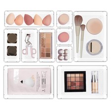 10 Pcs Makeup Drawer Organizer Bins Set, 4 Size Plastic Makeup and Vanity Org...