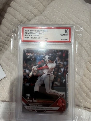 Graded 2025 Topps Now Roman Anthony #285 Rookie RC Baseball Card PSA 10 Gem Mint