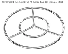 Skyflame 24-Inch Round Fire Pit Burner Ring, 304 Stainless Steel