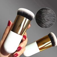 Pro Kabuki Makeup Brush – Flat Foundation, Blush, Contour & Powder Cosmetic Tool