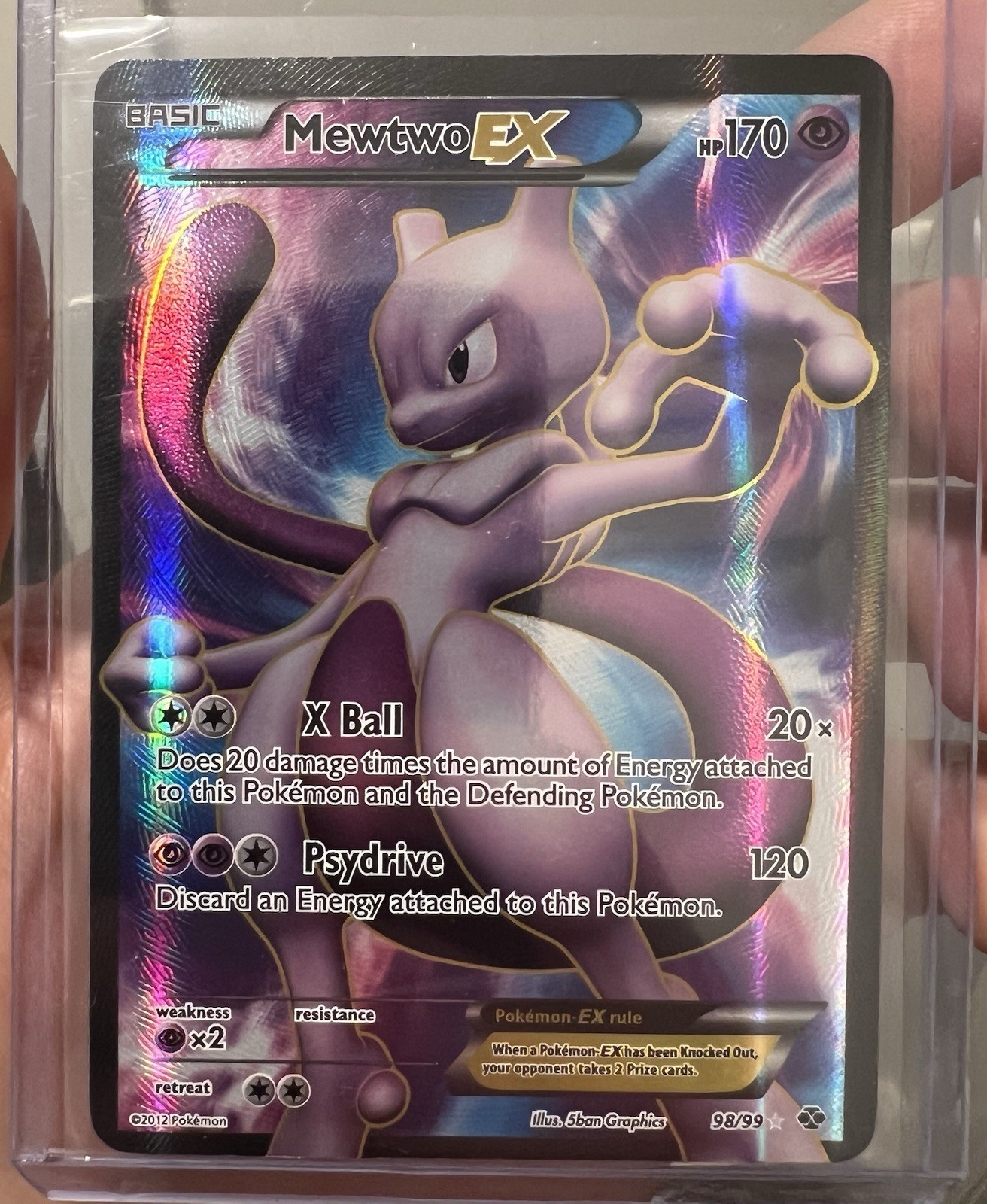 Pokémon Mewtwo EX Full Art Ultra Rare Next Destinies 98/99 NM Front LP- Back