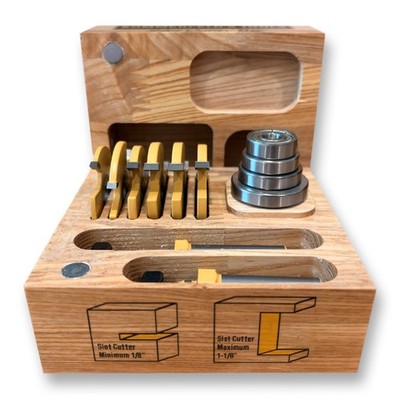 Sommerfeld's 12 Piece 3 wing Slot Cutting Router Bit Set for Woodworking