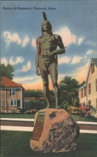 Plymouth,MA Statue Massasoit Tichnor 1957 Grace Daughaday,Baltimore,MD Vintage
