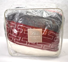 Chic Home Design Carlton 6 Piece Comforter Set Queen Size Bedding  Red/White