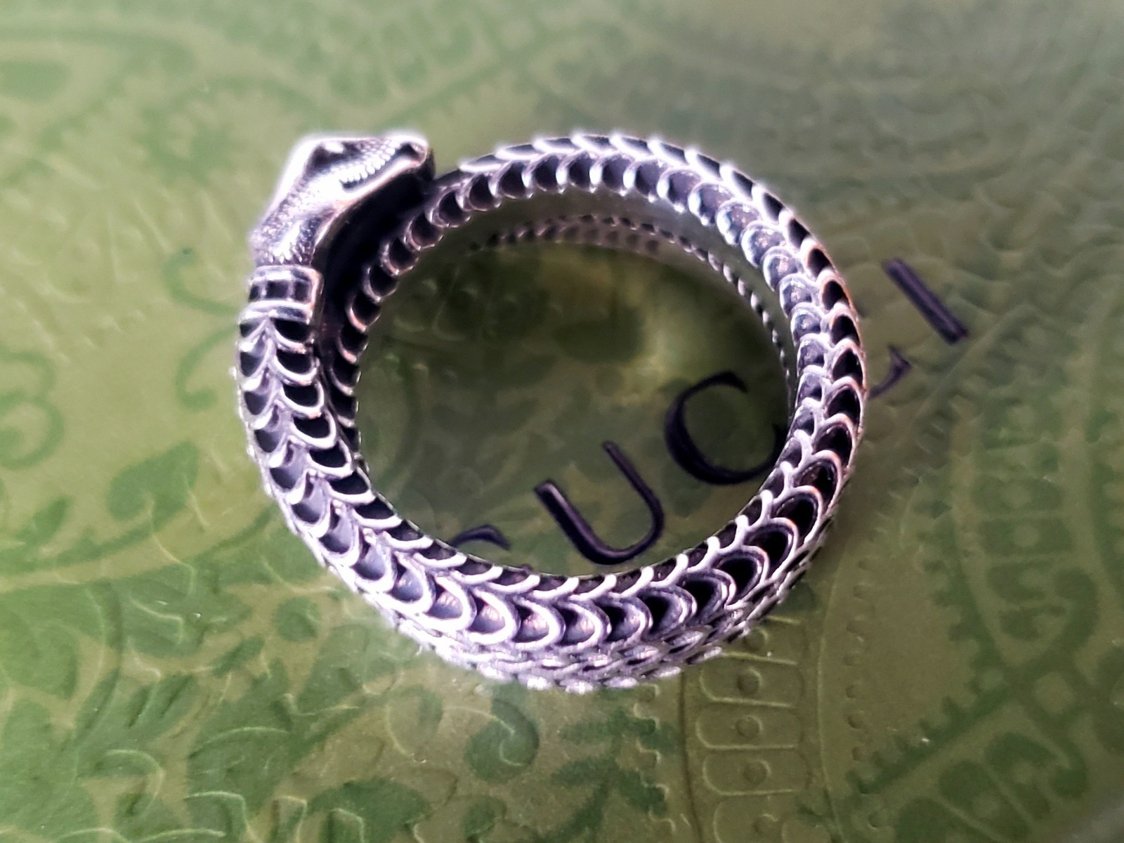 Gucci Sterling Silver Snake Ring With Box/papers Size 7 thumbnail 3