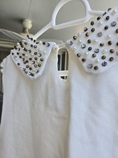 Philosophy Stripe Sleeveless Button Up Collared Tunic Dress Women Size Medium