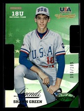2013 Panini USA #12 Shawn Green Legends Certified Die Cuts Mirror Green