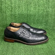 CONARD SZ 11 M MEN'S Black LEATHER Monk Strap JOHNSTON & MURPHY Dress Shoes