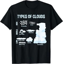 Types of Clouds, Meteorology Weatherman Gift T-Shirt