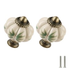 Ivory Pumpkin Knobs 12 Pack Ceramic Cabinet Knobs Vintage Drawer Pulls Antique D