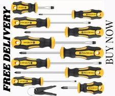 Amartisan 10-Piece Magnetic Screwdrivers Set, 5 Phillips and 5 Slotted Tips...