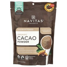 Navitas Organics Organic Cacao Powder 16 oz 454 g B Corp, BPA-Free, Fair Trade,