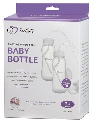 Hands-Free Baby Bottle - Traveling Baby Bottle 9 oz ( 2 Pack - Soo Cute  )