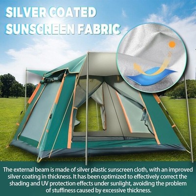 3-4 Person Automatic Camping Tent Hiking Instant Canopy Pop Up Tents Waterproof