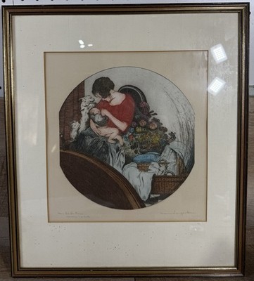 Maurice Langaskens All The Joy ARTIST PROOF Art Nouveau Etching Hand Signed