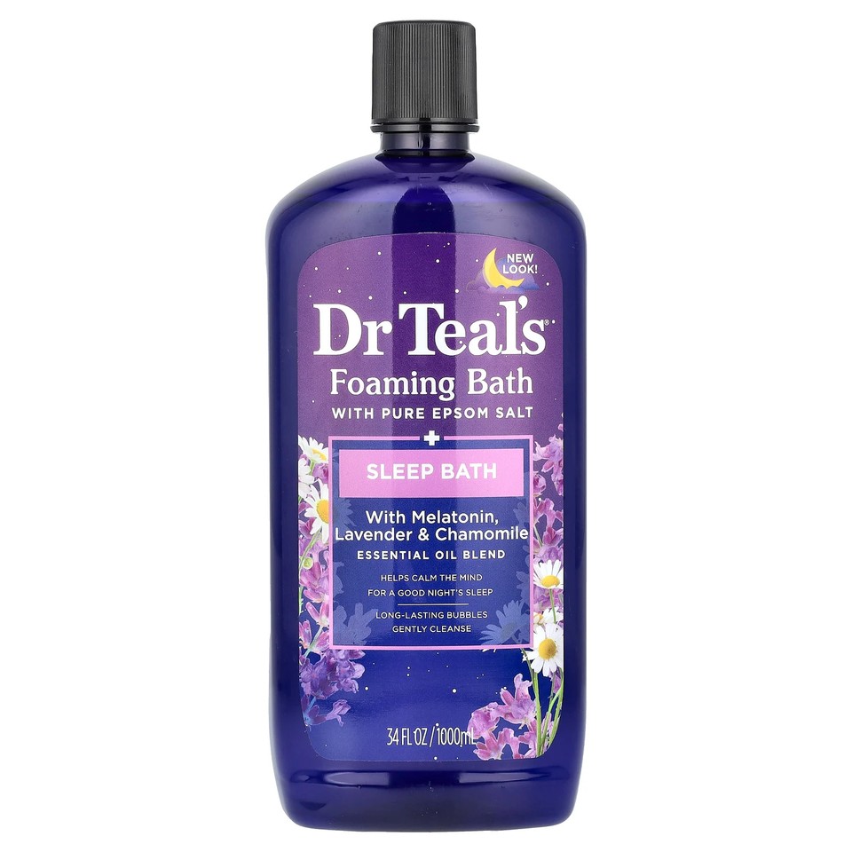 Foaming Bath With Pure Epsom Salt, With  Melatonin, Lavender & Chamomile, 34 fl