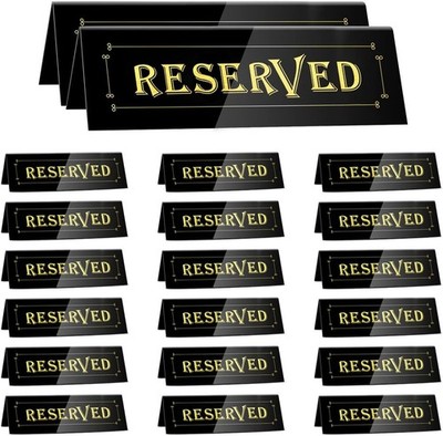 20PCS Acrylic Reserved Table Tent Signs, Reservation Seat Signs for Wedding, Res