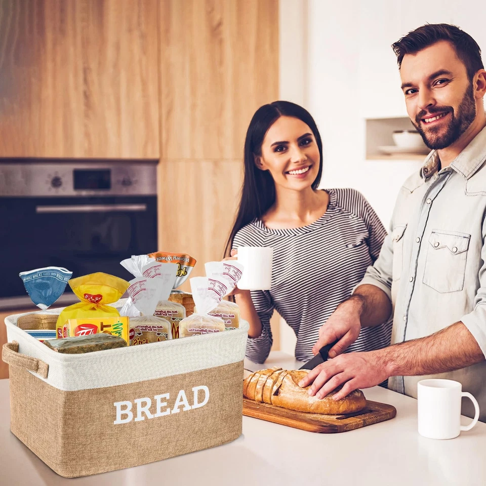 Bread Storage Basket for Kitchen, Foldable Fabric Bread Keeper Bread Storage ... - Image 3 of 4