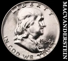 1954-D Silver Franklin Half Dollar - FBL - Choice Gem Brilliant Unc++++  #J8563